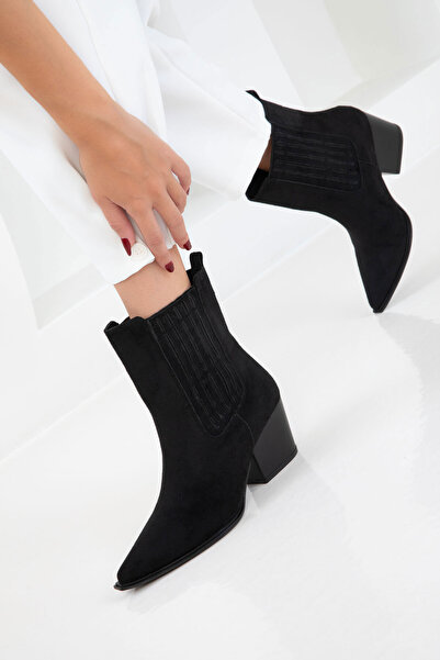 SOHO Μαύρα σουέτ γυναικεία μποτάκια&μποτάκια 20899