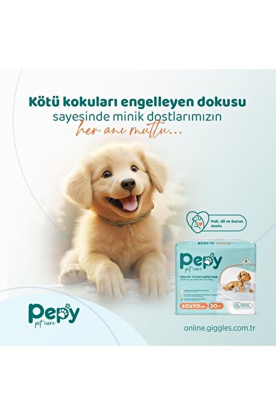PEPY Evcil Hayvan Tuvalet Eğitim Pedi 60 x 90 cm 60 Adet 2 Paket