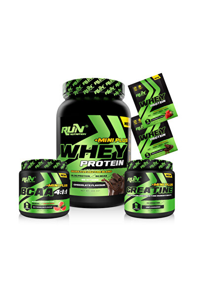 Run Nutrition Fitness MİNİ Paketi - Whey Mini Plus Çikolata, Bcaa Karpuz, Creatine -