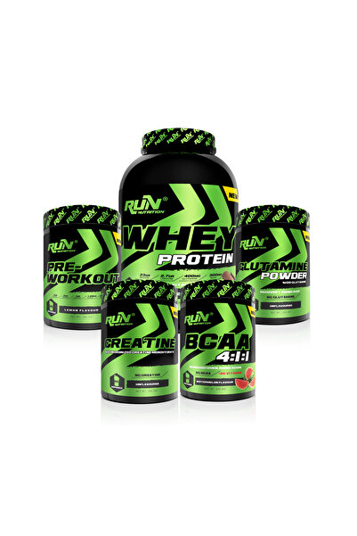 Run Nutrition Kas Ve Performans(WHEY PROTEİN 2.4KG ÇİKOLATA,GLUTAMİNE,BCAA KA...