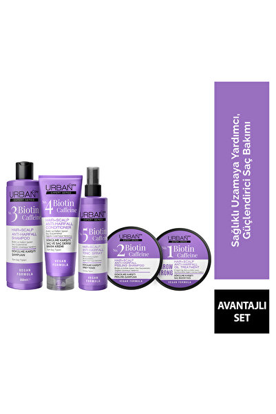 Urban Care Expert Biotin ve Kafein Dökülme Karşıtı Saç Bakım Seti 5li-Hızlı U...