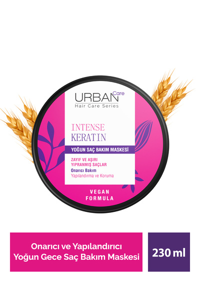 Urban Care Intense Keratin Zayıf ve Yıpranmış Saçlara Özel Onarıcı Yoğun Saç Bakım Maskesi-230ml-vegan