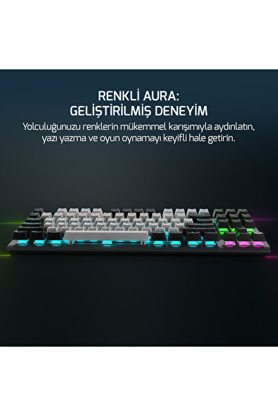 GamePower Eva 3 60M Mekanik Blue Switch Türkçe Q 88 Tuş USB Gaming Klavye - 3 Yıl Garantili