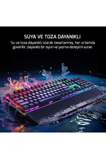 GamePower Calypso V2 RGB Optik Su ve Toza Dayanıklı Mekanik Red Switch USB DIY Gaming Klavye