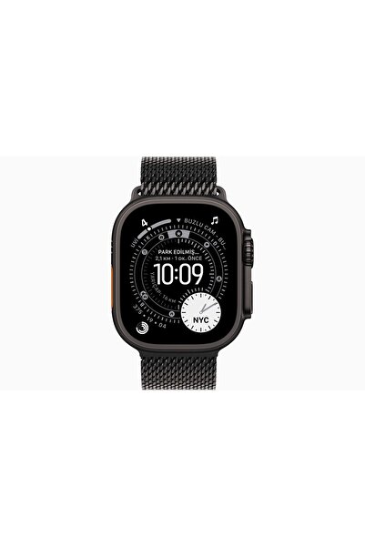 Apple Watch Ultra 3 GPS + Cellular, 49 mm Siyah Titanyum Kasa ve Siyah Titanyum Milano Loop - Büyük Boy