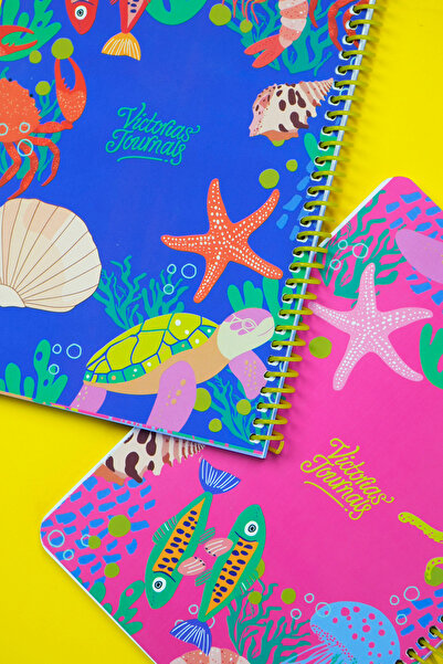 Victoria's Journals A4 Spiral School Notebook Set of 2 – Lined, Soft Touch Cover