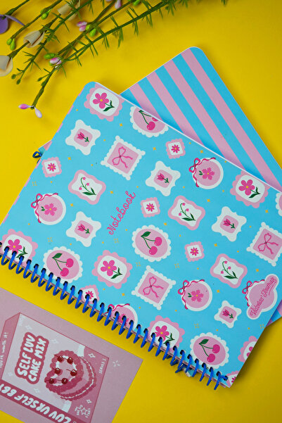 Victoria's Journals A5 Spiralli Okul Defteri 2’li Set – Çizgili, Soft Touch Kapak