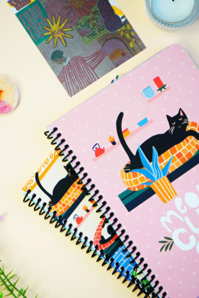 Victoria's Journals A5 Spiral School Notebook Set of 2 – Checkered, Soft Touch Cover