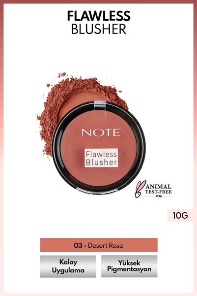 NOTE Flawless Blusher Mat Bitişli Toz Allık - 03 Desert Rose