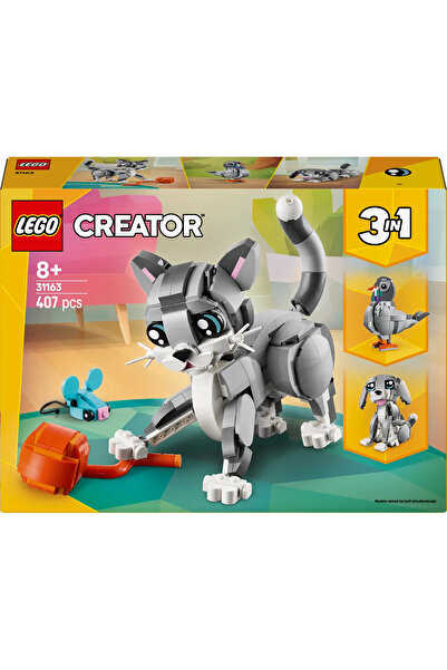 LEGO ® Creator 3’ü 1 Arada Oyunbaz Kedi 31163 - 8+ Çocuklar için Yaratıcı Oyuncak Yapım Seti (407P)