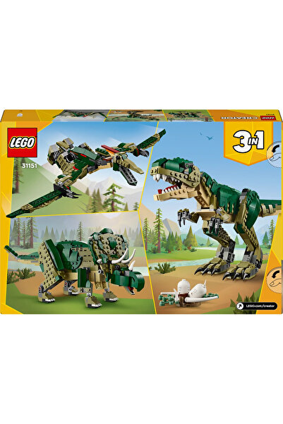 LEGO ® Creator 3’ü 1 Arada T. rex 31151 – 9+ için Yaratıcı Dinozor Modeli Yapım Seti (626P)