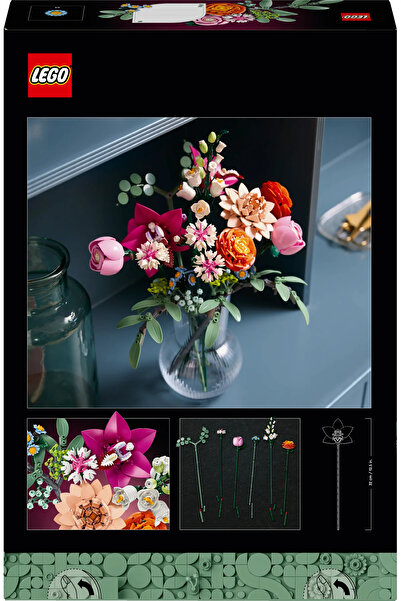 LEGO ® Botanicals Pembe Çiçek Buketi 10342 - Yetişkinler için Dekoratif Çiçek Yapım Seti (749 P)