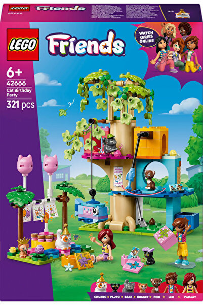 LEGO Friends Kedi Doğum Günü Partisi ve Ağaç Ev 42666