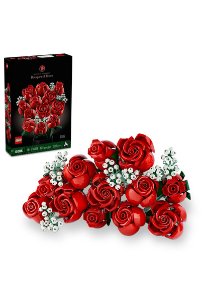 LEGO ®   بوكيه الورد النباتي 10328 مجموعة بناء الزهور الاصطناعية للبالغين (822 قطعة)