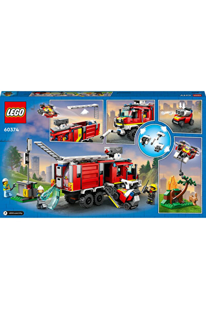 LEGO ® City İtfaiye Komuta Kamyonu 60374 - 7+ Yaratıcı Oyuncak Yapım Seti (502P)