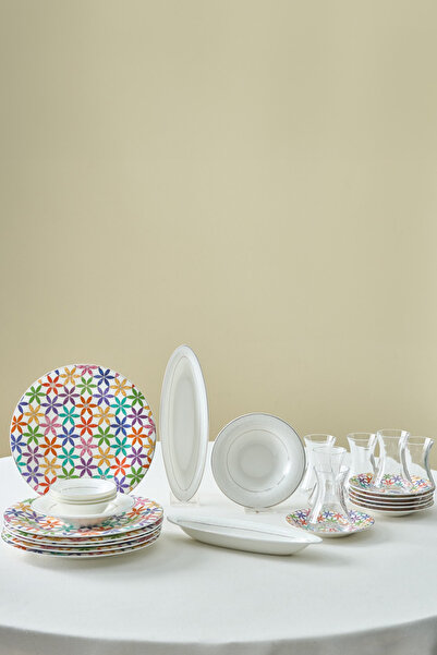 Karaca Fine Pearl Confetti 26 Parça 6 Kişilik Kahvaltı Takımı Gold