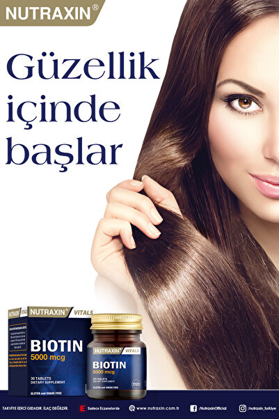 Nutraxin Biotin 5000 Mcg 30 Tablet Saç ve Tırnak Vitamini
