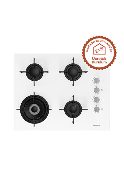 Grundig GIGL 622410 W Woklu Ankastre Cam Ocak Beyaz