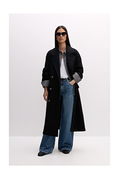 LEFTIES Langer Damenmantel aus synthetischer Wolle