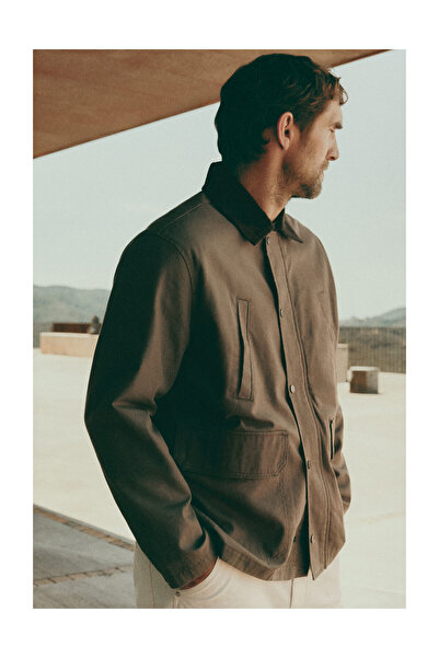 LEFTIES Ανδρικό παλτό με κορδόρι με κολάρο