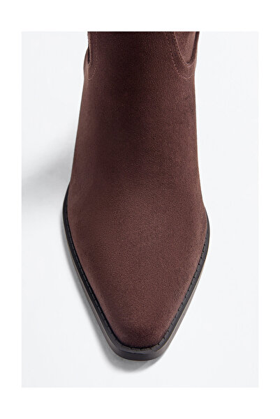 LEFTIES Dámské volné kovbojské boty z umělé semiše