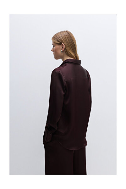 LEFTIES Nő szatén ing zsebekkel