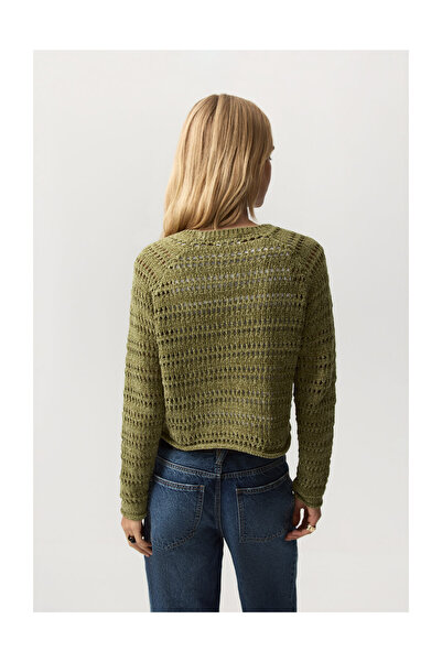 LEFTIES Woman Openwork Chenille Sweater