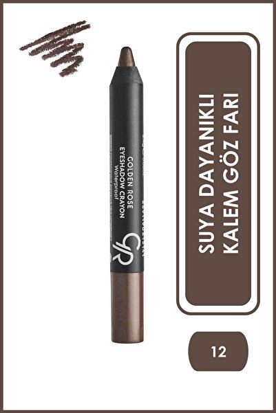 Golden Rose Eyeshadow Crayon Waterproof 12 Kalem Far 2,4 g