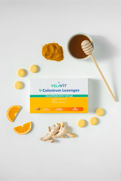 Velavit V-Colostrum Lozenges Zencefil Zerdeçal 15 Tablet