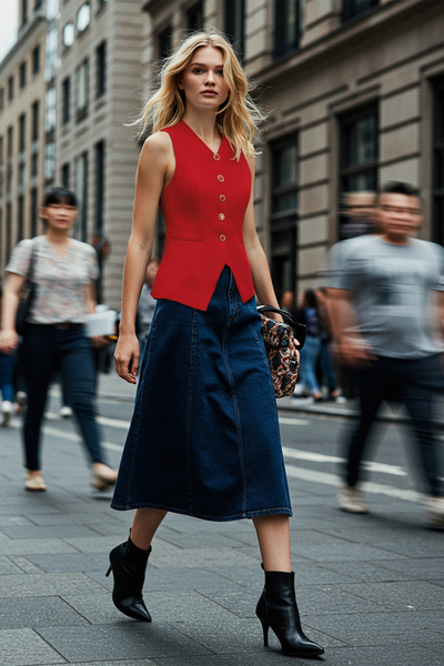 Trendyol Collection Червоний тканий жилет з круглим вирізом TWOAW25YE00074