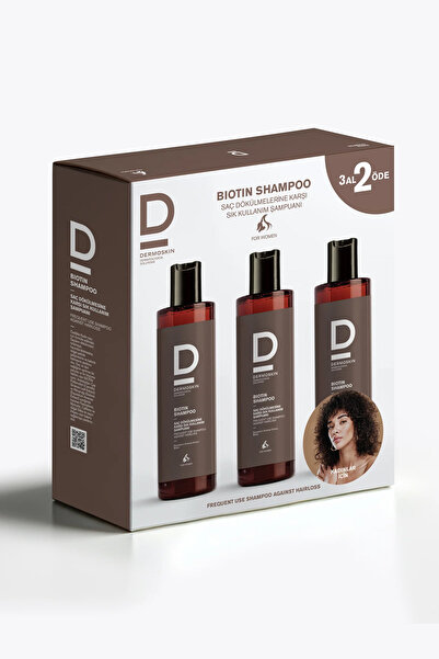 Dermoskin Biotin Şampuan (Kadın) 3 Al 2 Öde | Saç Dökülmesi Karşıtı Şampuan | Kadın Saç Bakımı | 3x200 ml