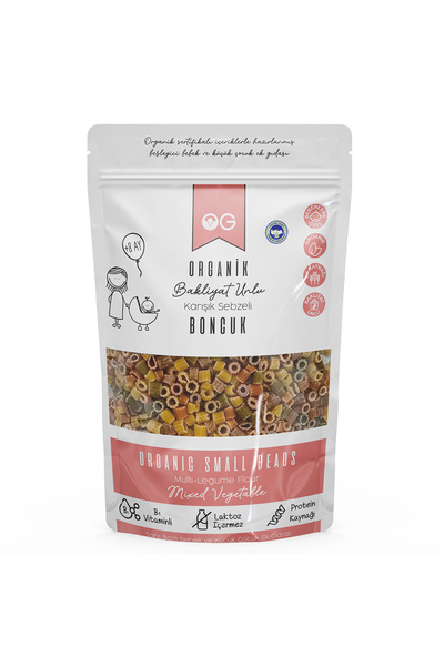 OG natural Organik Karışık Sebzeli Bakliyat Unlu Boncuk Makar 200gr