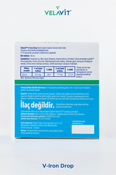 Velavit V-Iron Drop Microencapsulated Iron 30ml