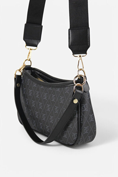 Shift Co Geantă neagră și geantă crossbody Farme Monogram