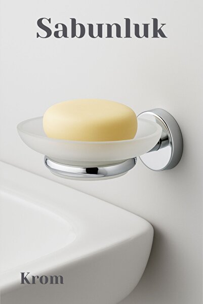 Badem10 Αξεσουάρ σαπουνιού τύπου Chrome Wall Mounted για μπάνιο, τουαλέτα και κουζίνα Κομψό μεταλλικό μοντέρνο και ανθεκτικό αξεσουάρ σχεδιαστικής σχεδίασης