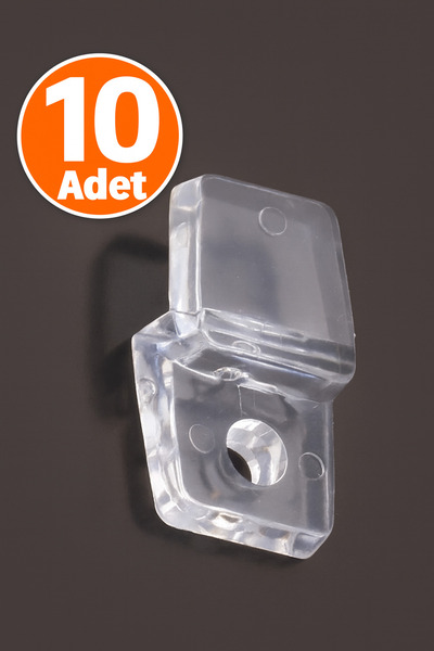 Badem10 Ayna Tırnağı Cam Ayna Tutucu Plastik Şeffaf 10 Adet