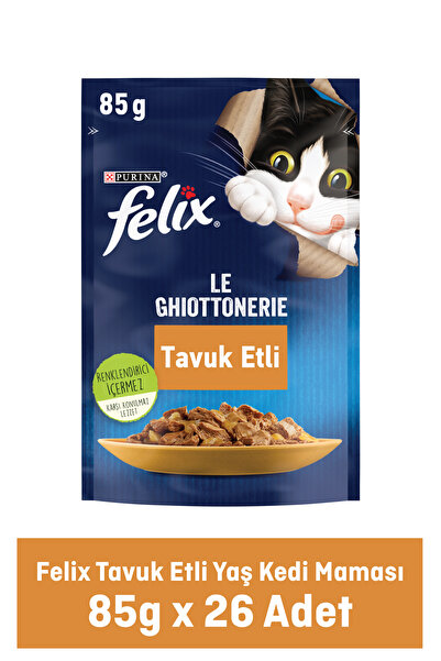 FELIX Tavuklu Yetişkin Yaş Kedi Maması 85 gr X 26 Adet