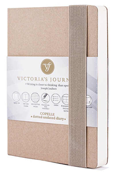 Victoria's Journals Copelle Kraft 14*21 Cm 120 de coli Bullet Journal - Caiet cu puncte pentru pix