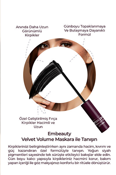 Embeauty Ultra Siyah Dolgunlaştırıcı Maskara – Hacim ve Uzunluk Etkili