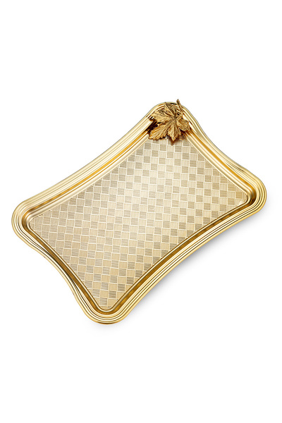Emsan Leafy Dikdörtgen Tepsi Gold
