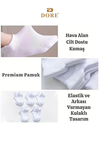Dore Original 3 Pairs Premium Cotton Skin-Friendly Ear-Shape Comfort Model Children's Booties Socks