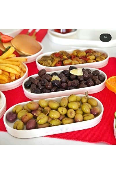 dream's home 3-Piece Ceramic Oval Breakfast Table Center Presentation We Are in Trend