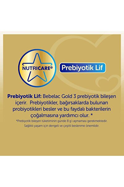 Bebelac Gold 3 Devam Sütü 1 Yaş+ 800 Gr x 3 Adet 2400 Gr
