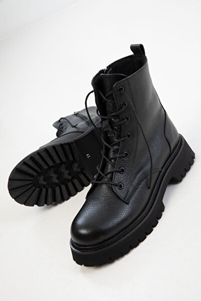 SOHO Μαύρες γυναικείες μπότες & μποτάκια από γνήσιο δέρμα 20021