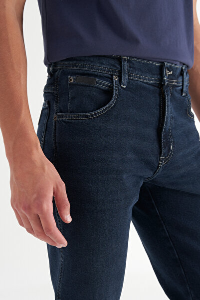 WRANGLER Тонка посадка Тонка посадка Тонка посадка Регулярна талія Вузька нога Техас чоловічі темно-сині бавовняні розтяжка джинси джинси штани