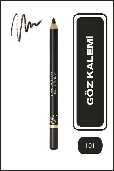 Golden Rose Eyebrow Pencil No: 101 Black - Şekillendirici Fırçalı Siyah Kaş K...