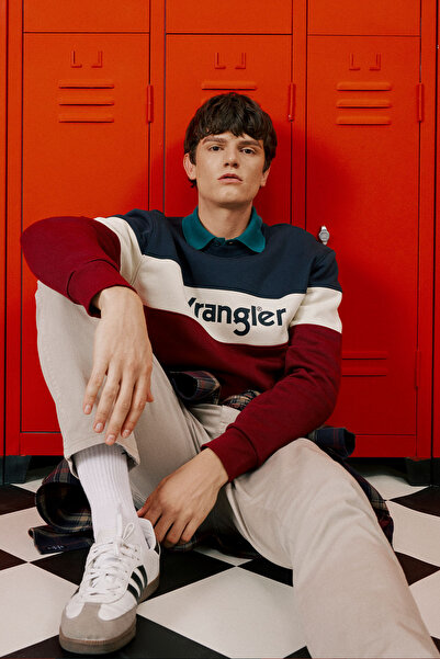 WRANGLER Regular Fit Normal Kesim Bisiklet Yaka İçi Polarlı Bordo Sweatshirt