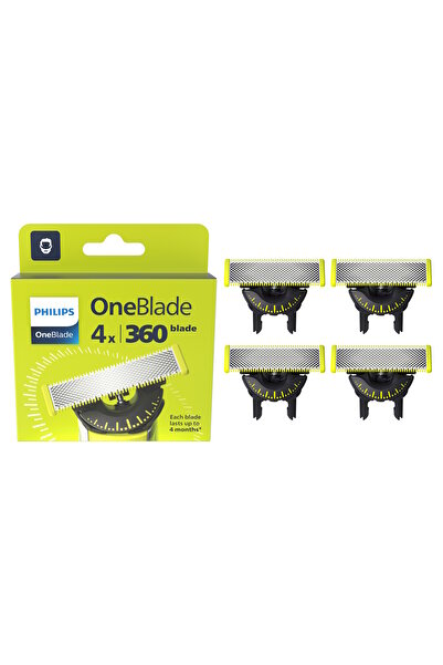 Philips Rezerve PHILIPS OneBlade 360 QP440/50, 4 lame, compatibile cu orice aparat Philips OneBlade