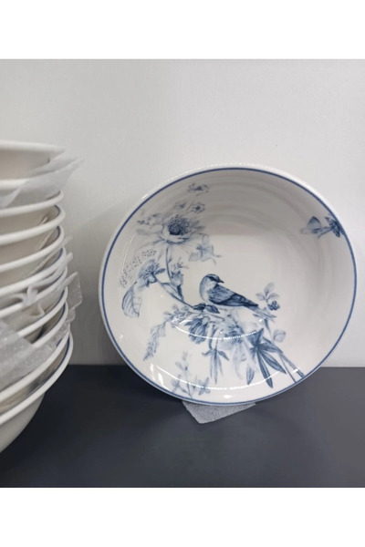 Güral Güral Porcelain Bird Model 12 Pieces 14 cm (Small) Soup Bowl