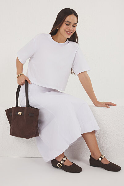 TRENDYOL SHOES Braune Schnalle mit runder Spitze, Mary Jane-Accessoire, runde Spitze aus Tweed